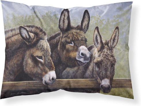 Caroline's Treasures BDBA0235PILLOWCASE Donkeys by Daphne Baxter Fabric Standard Pillowcase Lightweight Super Soft Easy Care Decorative Artwork Pi...