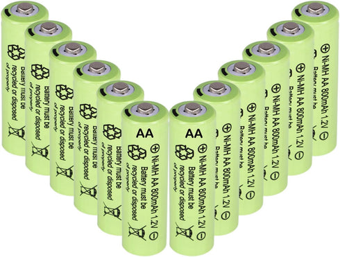 1.2v NI-MH AA 800mah Rechargeable Batteries, 12 Pack Double A Rechargeable Battery for Solar Lights, String Lights Pathway Lights,Mouse, Keyboard...