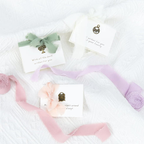4 Rolls 1"W x 5Yd Lavender Handmade Fringe Chiffon Silk Ribbon, Frayed Edges Ribbon for Wedding Invitations, Bridal Bouquets, Gifts Wrapping, DIY ...