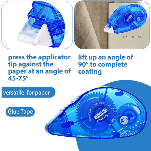 Double Sided Adhesive Scrapbook Runner Tape Roller,12 Packs Permanent Adhesive Dots Roller Applicator,Power Mini Glue Tape for Smooth Application,...