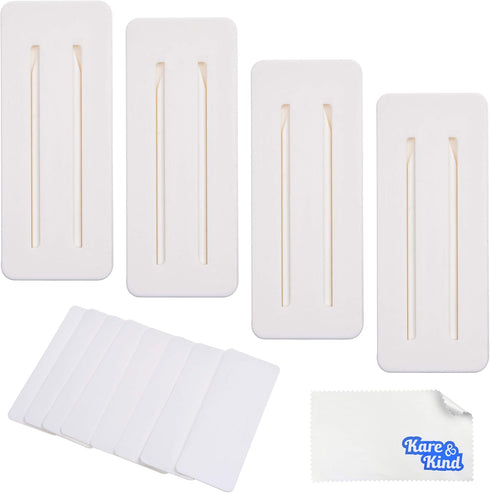 Self Adhesive Power Strip Holder 4 Pack - No Drill Extension Block Wall Mount Fixator - Easy to Install Sliding Design - for Home, Kitchen, Office...