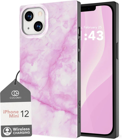 Cocomii - Rectangle Case Compatible with iPhone 12 Mini - Natural Marble, Timeless Pattern, Glossy, Women Girls Men, Protective Phone Case for iPh...