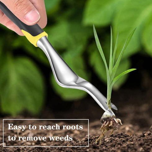 Weed Puller Hand Weeder Tool for Garden, Bend-Proof Leverage Base with V-Shaped Forks for Easy Weed Removal & Deeper Root Digging, Weeding Digger ...