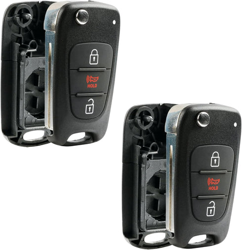 fits 2012-2014 Kia Rio / 2010-2013 Kia Soul Flip Key Fob Remote Case Shell (NYOSEKSAM11ATX), Set of 2...