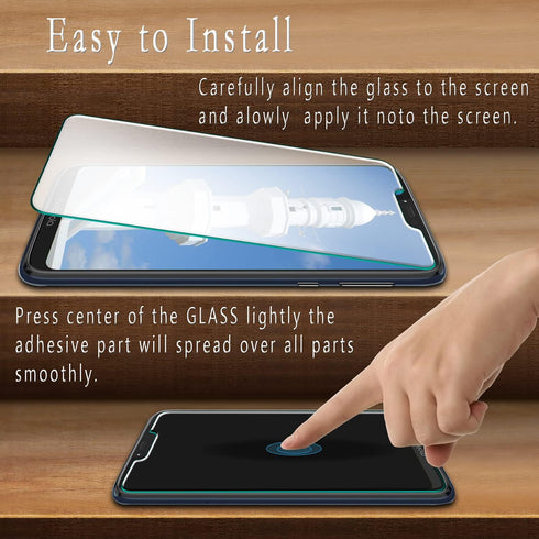 HPTech 2-Pack Screen Protector Compatible for Motorola Moto G7 Power, G7 Supra, G7 Optimo Maxx Tempered Glass, Anti Scratch, Bubble Free, Case Fri...