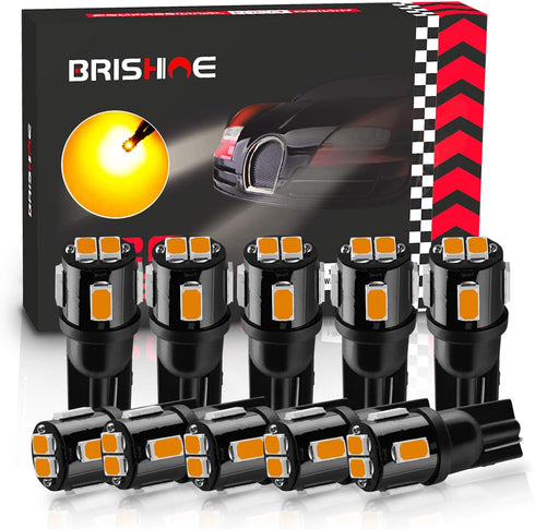 194 LED Bulbs Extremely Bright Amber Yellow 5630 Chipsets 168 2825 175 T10 W5W LED Replacement Bulbs for Car Interior Map Dome Door Courtesy Licen...