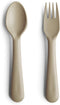 mushie Flatware Fork and Spoon Set For Kids | Made in Denmark (Vanilla)...