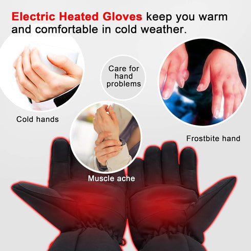 SPRING Electric Heated Gloves,Portable Battery Heating Thermal Gloves,Waterproof Touchscreen Gloves for Cycling,Motorcycle,Hiking,Snowboarding Out...