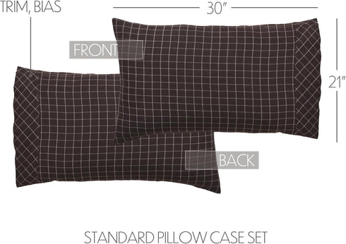 VHC Brands Wyatt Bedding Accessory, Standard Pillowcase Set 21x30, Plaid Tan...