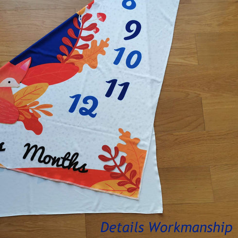 PAMBO Fox Baby Month Milestone Blanket for Baby Boy & Girl - Baby Age Blanket for Photo Taken| Fox Themed BabyShower Gifts...