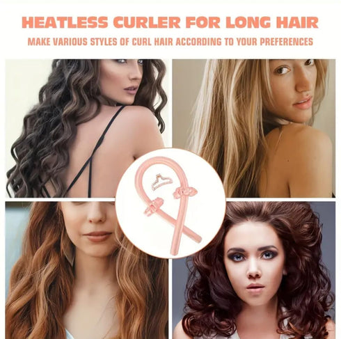 Heatless Curling Set - Satin Hair Rollers for Overnight Curls - Heatless Hair Curlers with Headband - Gentle and Effective Hair Care...