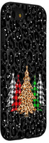 iPhone SE (2020) / 7 / 8 Christmas Trees with Plaid & Black Leopard Print Xmas Phone Case...