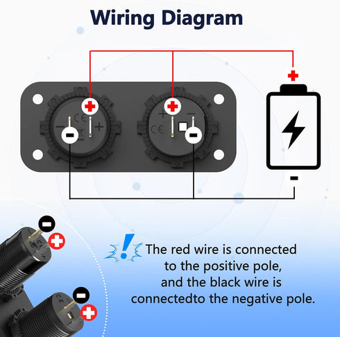 Cigarette Lighter Socket 12 Volt Plug,Qidoe Dual Quick Charger3.0 and PD 20W Waterproof 12 Volt USB Outlet with 150W 12V Cigarette Socket Panel fi...
