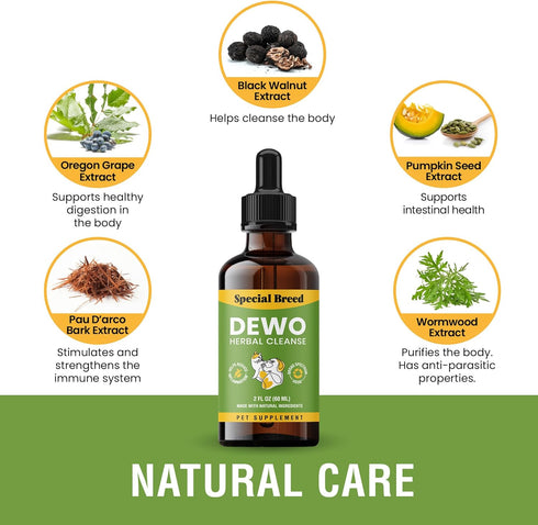 Cats and Dogs Natural Broad Spectrum Treatment Against Parasites and Toxins, Homeopathic Support and Breeds, Made in The USA, 2oz...