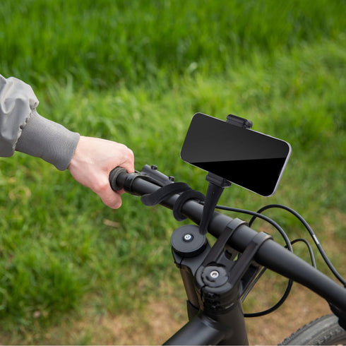 2pcs Stroller Phone Holder, Flexible Cell Phone Stand Stroller Cell Phone Mount with Anti-Slip Arm Grip Alloy Phone Clamp for Stroller Handlebar D...