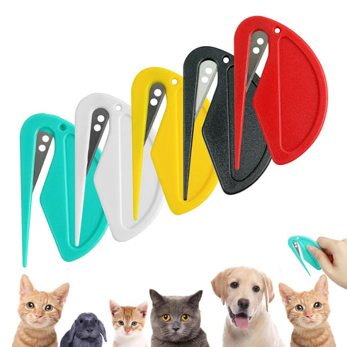 5 Pcs Pet Knotting Comb Set for Cats and Dogs, Effective Hair Detangler & Remover Grooming Tool, Knot Removing Comb for Knotted Fur, Tangles and M...