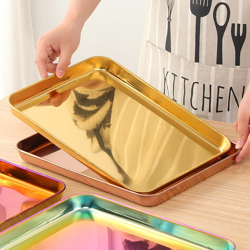 Meisha Baking Tray, Stainless Steel Baking Cookie Sheet, Rimmed Pan Baking, Non Toxic & Healthy, Mirror Finish & Rust Free, Easy Clean & Dishwashe...