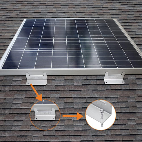 4 Units per set Solar Panel Mounting Z Brackets, Solar Panel Mounting Brackets Lightweight Aluminum Corrosion-Free for RVs, Trailers, Boats, Yacht...