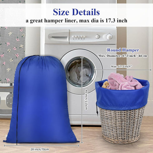 OTraki 28x45 inch Extra Large Laundry Bag 2 Pack Drawstring Laundry Hamper Bag Heavy Duty Dirty Clothes Bag Washable Organizer Storage for Camp Ho...