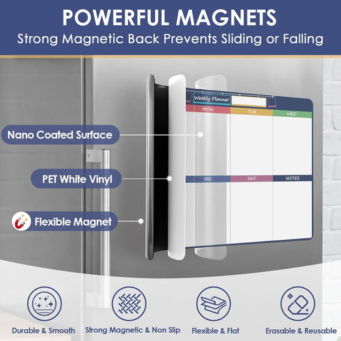 MaxGear Magnetic Dry Erase Calendar for Refrigerator, 11"x14" Monthly & Weekly Calendar Whiteboard for Fridge Magnet Board Erasable Fridge Planner...