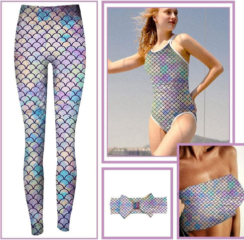 FINGERINSPIRE Mermaid Scales Fabric 39x59 inch Sparkly Purple Hologram Spandex Fish Scale Fabric Charming Illusion Color Glitter Fabric Mermaid Pr...