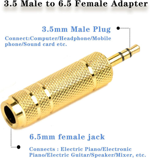 4pack 3.5mm to 1/4 Adapter 1/8 Male to 1/4 Female Headphone Jack Adapter Stereo Audio Adapter Jack Plug......