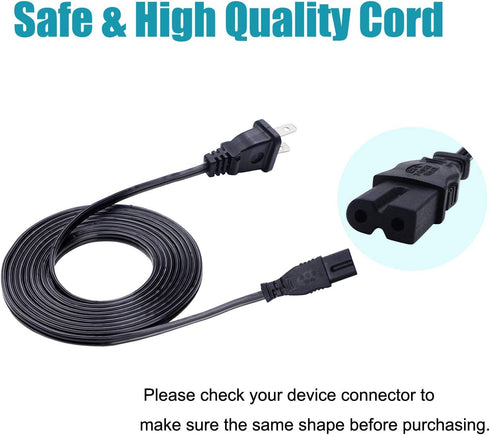 Polarized Power Cord Replacement for NEC VT695 VT670 VT595 VT495 VT470 VT480 VT490 VT570 VT475 NP410 Projector E506 E505 E553 E463 E423 E323 TV 8f...