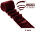 MEEDEE Burgundy Velvet Ribbon 3 Inch Burgundy Red Velvet Ribbon Fringe Velvet Ribbon Raw Edge Silk Velvet Ribbon for Wreaths, Flower Bouquet, Phot...