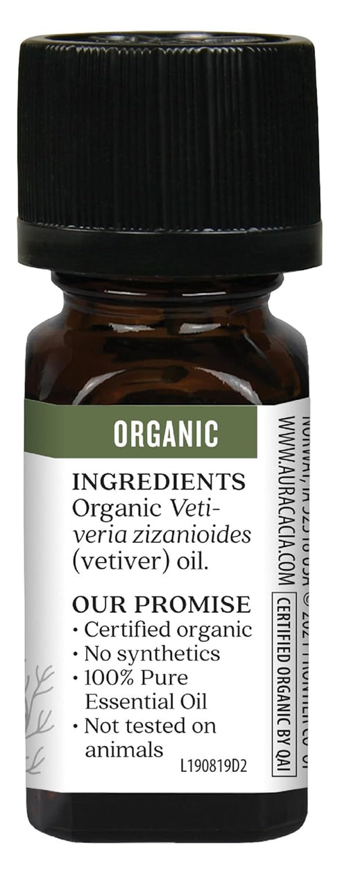 Aura Cacia Certified Organic Pure Vetiver Essential Oil, 0.25 fl. Oz...