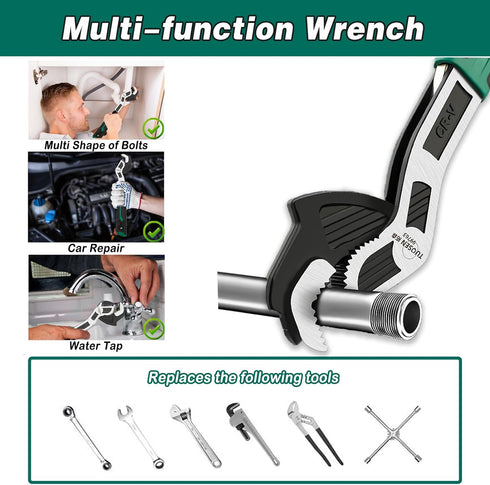 6 inch Adjustable Wrench,Auto Size Adjusting Wrench,0.28"-0.6" (7-15MM) Self-Adjusting Quick Wrench,Multi-Size Spring Adjustable Wrench,Auto Size ...