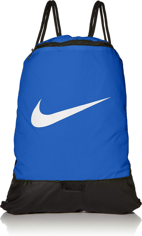 Nike Brasilia Training Gymsack, Drawstring Backpack with Zipper Pocket and Reinforced Bottom, Game Royal/Game Royal/White...