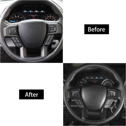 Linskip Steering Wheel Trim Compatible with Ford F150 F250 F350 2015 2016 2017 2018 2019 2020, Steering Wheel Cover for 2018-2021 Ford Expedition ...