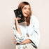 Women's Long Leaf Bifold Wallet Leather Card Holder Purse Zipper Buckle Elegant Clutch Wallet Handbag for Women - Black...