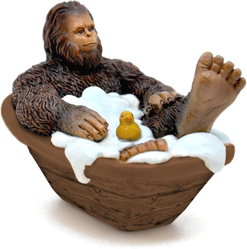 Marshall Home & Garden Bathtub Sasquatch Big Foot with Rubber Ducky 3 inch Resin Minature Figurine for Outdoor Lawn Patio Garden - Woodland Knoll ...
