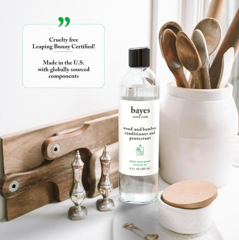 Bayes Food Grade Mineral Oil for Cutting Board - Mineral Oil Food Grade for Bamboo, Teak & Wood Conditioner and Protectant - Cutting Board Oil Foo...