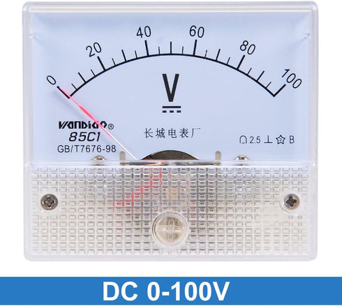 uxcell DC 0-100V Analog Panel Voltage Gauge Volt Meter 85C1 2.5% Error...