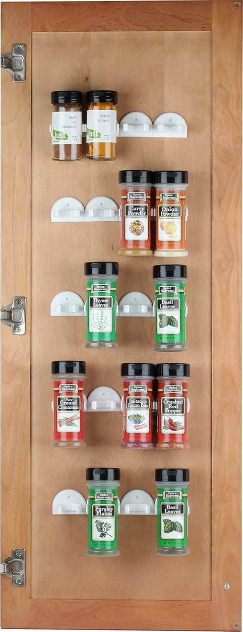 Spice Rack 36 Spice Gripper- Spice Racks Strips Cabinet Cabinet Door - Use Spice Clips for Spice Organizer - Stick or Screw Spice Storage Spice Cl...