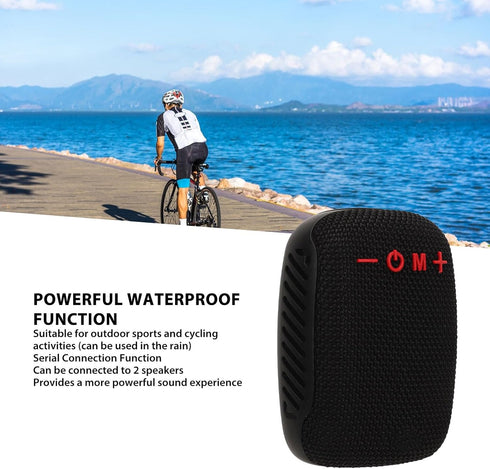 Bluetooth Speaker for Bike, Waterproof Portable Mini Outdoor Speaker, Supports Serial Connection, Speaker for Cycling Riding Hiking (Black)...