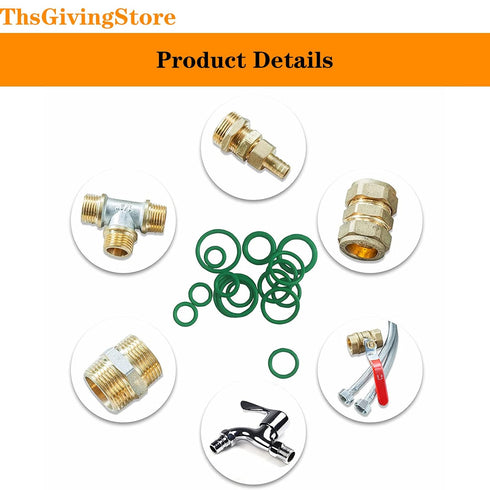 270pcs O Ring Gasket Kit Rubber Washer, 18 Sizes 7/32x1/16in - 11/16x1/8in Faucet O Ring A/C O-Ring Rubber Assortment Set, Seals Tool for Car Repa...