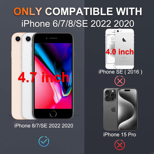 RMOCR for iPhone 8/7/SE 2022 2020 Case with Screen Protector,Military Grade Heavy Duty Shockproof Phone Cover with Wrist Lanyard Strap for iPhone ...