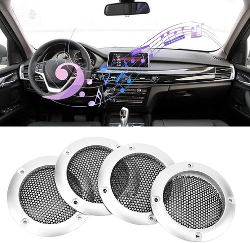 4pcs 2inch Car Speaker Grill,Speaker Grill Covers,Audio Speaker Grille Protective Decorative Audio Speaker Mesh Grille ABS Plastic Frame with Meta...