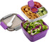 Freshmage 52-oz Lunch Container To Go - Salad Bowl With 3 Compartments and Dressing Container for Toppings, Snacks - for Men, Women (Purple)...