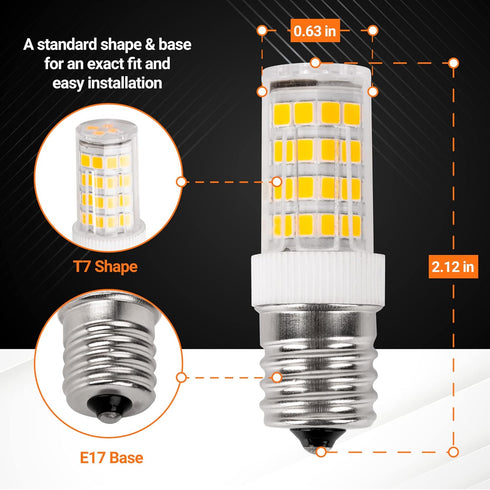 BlueStars 5W E17 Base 8206232A Microwave LED Light Bulbs Under Hood Kei AC110-130V 6000K Daylight, Fits Whirlpool Maytag Lava Lamps Salt Lamps - R...