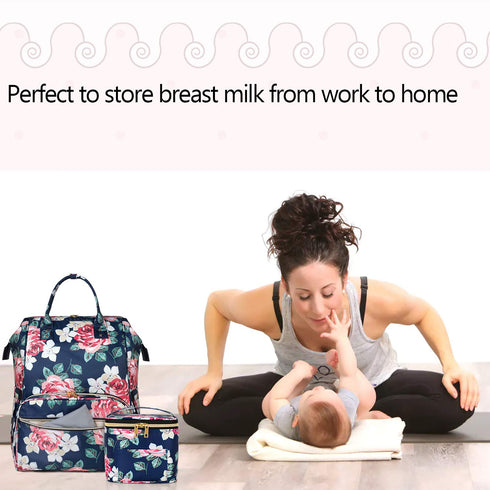 Teamoy Breastmilk Cooler - Bottle Bag for 4 Large 5 Oz Bottles, Perfect for Working Moms, Peony...