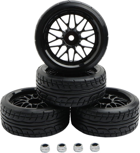 4PCS 12mm Hub Wheels,1:10 62mm Hard Plastic RC Drift Cars On Road Touring Racing Rally Tires for Traxxas HSP Tamiya HPI Kyosho On-Road Drifting Ca...