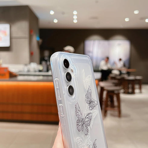 SUYACS WEDO for Samsung Galaxy A15 6.5" Phone Case Cute Butterfly Case Aesthetic Animal Pattern Clear Cover for Women Soft Silicone Shockproof Pro...