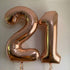 40 Inch Rose Gold 21 Number Balloons Giant Jumbo Huge 12 or 21 Foil Mylar Helium Number Digital Balloons Rose Gold Birthday Mylar Digital Balloons...