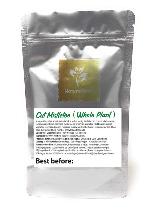 Dried Cut Mistletoe From The Whole Plant - Old English Mistle Herbal Tea - Ingredients: 100% Mistletoe Leaves (Viscum Album) - Net Weight: 1.76oz ...
