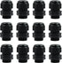 12 Pcs 3/4" Black NPT Cable Glands IP68 Waterproof Connectors for Electrical Box Nylon Cord Grip Strain Relief...