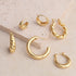 Gold Hoop Earrings Set 14k Real Gold Plated Huggie Earrings Hypoallergenic Chunky Twisted Thick Jewelry for Multiple Piercing Christmas Gift for W...
